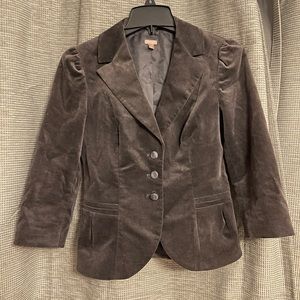 Halogen velvet dark grey blazer jacket